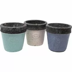 PATIO ESSENTIALS 6 oz. Citronella Candle Stone Flower Pot with Bird