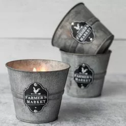 PATIO ESSENTIALS 8 oz. Farmer's Market Citronella Bucket Candle (3-Pack) -Deals Silky Store patio essentials citronella candles 21304p spk 4f 1000