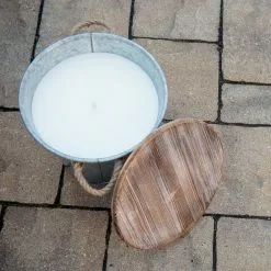 PATIO ESSENTIALS 132 oz. Citronella Galvanized Bucket Candle -Deals Silky Store patio essentials citronella candles 21309g spk 44 1000