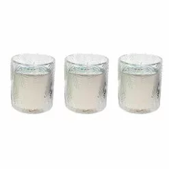PATIO ESSENTIALS 7 oz. Palm Print Citronella Glass Candle (3-Pack)