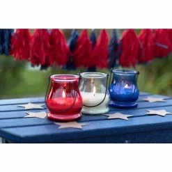 PATIO ESSENTIALS 5 oz. Patriotic Glass Lantern Set (3-Pack) -Deals Silky Store patio essentials citronella candles 22248us 3 44 1000