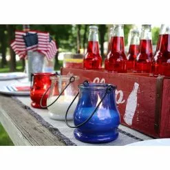PATIO ESSENTIALS 5 oz. Patriotic Glass Lantern Set (3-Pack) -Deals Silky Store patio essentials citronella candles 22248us 3 4f 1000