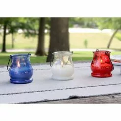 PATIO ESSENTIALS 5 oz. Patriotic Glass Lantern Set (3-Pack) -Deals Silky Store patio essentials citronella candles 22248us 3 fa 1000