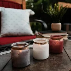 PATIO ESSENTIALS 5 oz. Glass Citronella Sea Salt Candle and Rope Accent (3-Pack) -Deals Silky Store patio essentials citronella candles 22734 spk 1f 1000