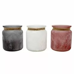 PATIO ESSENTIALS 5 oz. Glass Citronella Sea Salt Candle and Rope Accent (3-Pack)