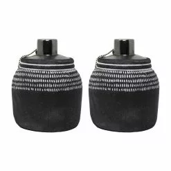 PATIO ESSENTIALS Abstract Stone Tabletop Torch (2-Pack)