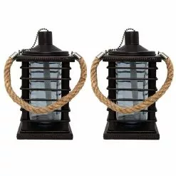 PATIO ESSENTIALS Gray Caged Tabletop Torch (2-Pack)