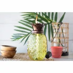 PATIO ESSENTIALS Glass Pineapple 3-in-1 Torch -Deals Silky Store patio essentials citronella torches 31388 44 1000