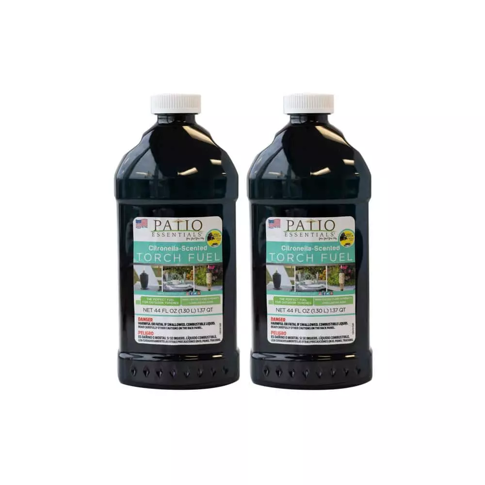 PATIO ESSENTIALS 44 oz. Citronella-Scented Torch Fuel With Pop Up Spout, 2-Pack 1 PATIO ESSENTIALS 44 oz. Citronella-Scented Torch Fuel With Pop Up Spout, 2-Pack