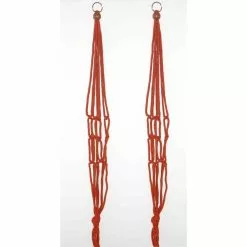 Primitive Planters 36 in. Polypropylene Rust Macrame Plant Hangers (2-Pack)