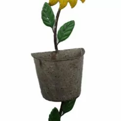 Seasonal Abode Inc Andy Yellow/Gray Iron Sunflower Garden Stake with Pot -Deals Silky Store seasonal abode inc decorative garden stakes vk553 4f 1000