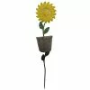 Seasonal Abode Inc Andy Yellow/Gray Iron Sunflower Garden Stake with Pot
