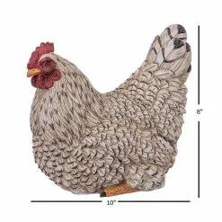 Seasonal Abode Inc Monique Antique Black/White Polystone Sitting Hen -Deals Silky Store seasonal abode inc garden statues bc563 1f 1000