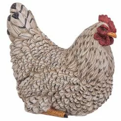 Seasonal Abode Inc Monique Antique Black/White Polystone Sitting Hen