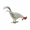 Seasonal Abode Inc Nazzilyn White/Red Iron Pecking Rooster