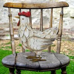 Seasonal Abode Inc Valence White/Red Iron Hen 11 Seasonal Abode Inc Valence White/Red Iron Hen -Deals Silky Store seasonal abode inc garden statues ey151 31 1000