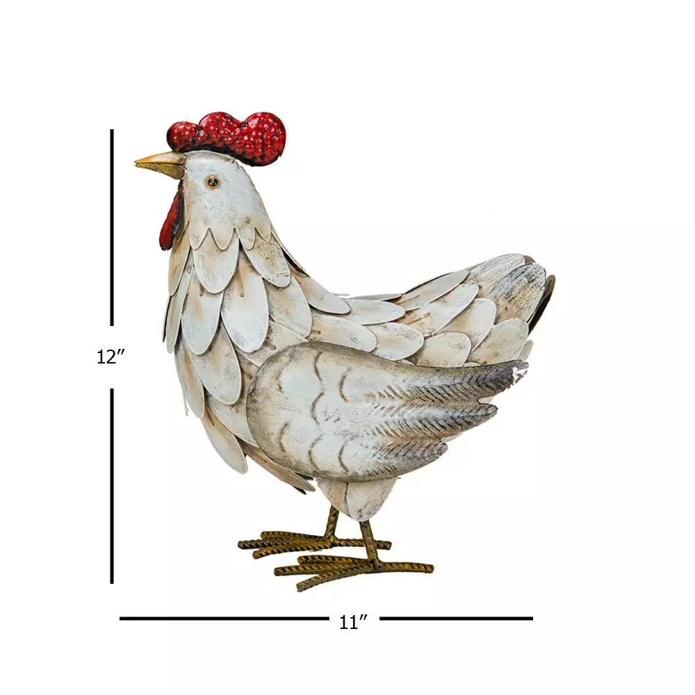 Seasonal Abode Inc Valence White/Red Iron Hen 5 Seasonal Abode Inc Valence White/Red Iron Hen - Image 5