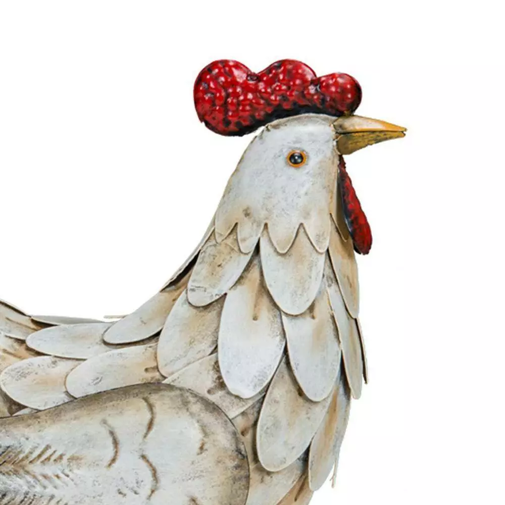 Seasonal Abode Inc Valence White/Red Iron Hen 3 Seasonal Abode Inc Valence White/Red Iron Hen - Image 3