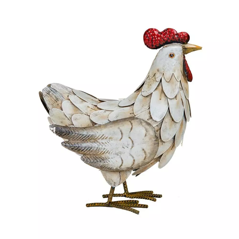 Seasonal Abode Inc Valence White/Red Iron Hen 1 Seasonal Abode Inc Valence White/Red Iron Hen