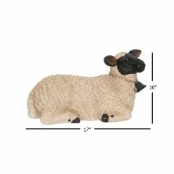 Seasonal Abode Inc Dulce Cream/Black Mgo Sitting Sheep Wearing Bell -Deals Silky Store seasonal abode inc garden statues rh301 44 1000