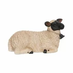 Seasonal Abode Inc Dulce Cream/Black Mgo Sitting Sheep Wearing Bell