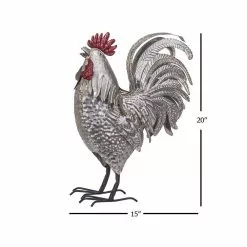 Seasonal Abode Inc Altasia Antique Gray Iron Rooster -Deals Silky Store seasonal abode inc garden statues tg706 44 1000