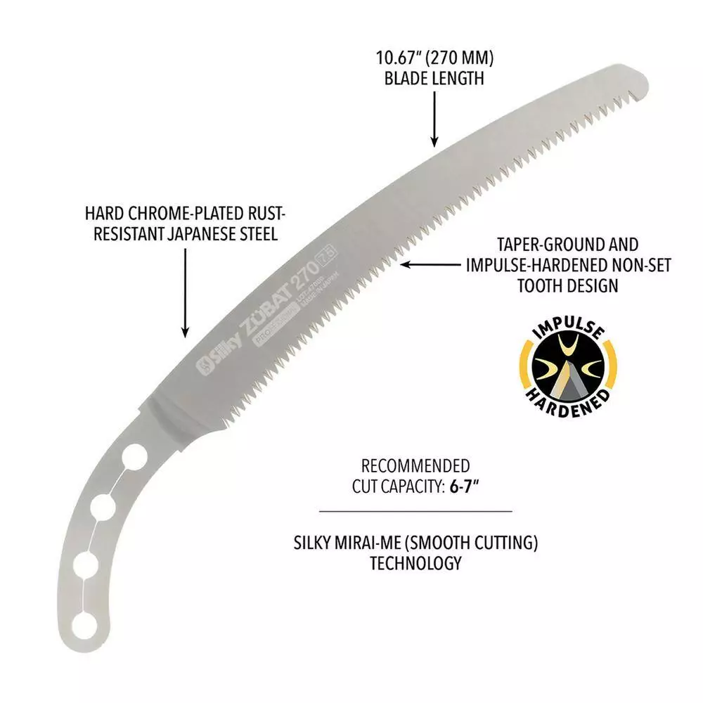 Silky ZUBAT 11 in. Hand Saw Replacement Blade 2 Silky ZUBAT 11 in. Hand Saw Replacement Blade - Image 2