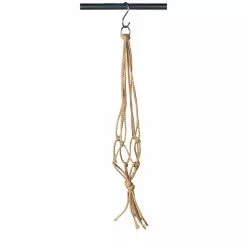 Primitive Planters 18 in. Mini Tan Polypropylene Macrame Plant Hanger