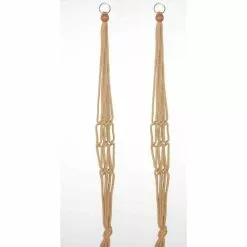 Primitive Planters 36 in. Tan Macrame Plant Hangers (2-Pack)