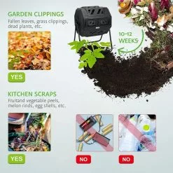 VIVOSUN 5500 oz. Black Tumbling Dual Rotating Compost Bin -Deals Silky Store vivosun compost bins x002f6lw9l 44 1000