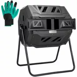 VIVOSUN 5500 oz. Black Tumbling Dual Rotating Compost Bin