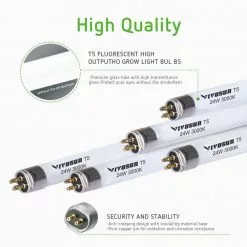 VIVOSUN 24-Watt 2 ft. T5 3000K Fluorescent Grow Light Bulb, Warm White (5-Pack） -Deals Silky Store vivosun fluorescent tube lights x000vv26cj 44 1000