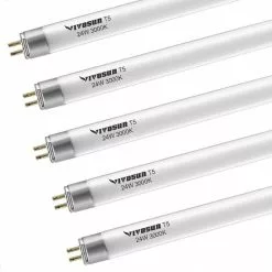 VIVOSUN 24-Watt 2 ft. T5 3000K Fluorescent Grow Light Bulb, Warm White (5-Pack）