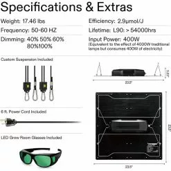 VIVOSUN 400-Watt Full Specturm LED Grow Light with Samsung LM301 Diodes and Brand Driver, Bright White -Deals Silky Store vivosun grow light kits x002mmcqtx 76 1000