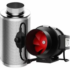VIVOSUN 6 in. 390 CFM Inline Duct Fan with 6 in. x 18 in. Carbon Filter Odor Control System