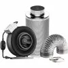 VIVOSUN 6 in. 440 CFM Inline Fan with Speed Controller, 6 in. Carbon Filter and 8 ft. of Ducting