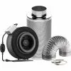 VIVOSUN 8 in. 740 CFM Inline Fan with Speed Controller, 8 in. Carbon Filter and 25 ft. of Ducting