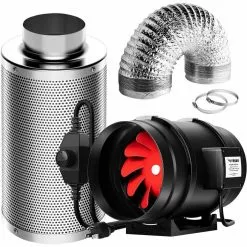 VIVOSUN 8 in. 720 CFM Inline Fan with Speed Controller, 8 in. Carbon Filter and 25 ft. of Ducting