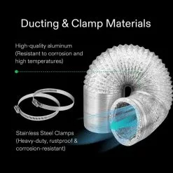 VIVOSUN 8 in. 720 CFM Inline Fan with Speed Controller, 8 in. Carbon Filter and 25 ft. of Ducting -Deals Silky Store vivosun grow room ventilation x002cq77bv fa 1000