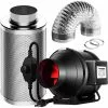 VIVOSUN 4 in. 190 CFM Inline Fan with Speed Controller, 4 in. Carbon Filter and 8 ft. of Ducting