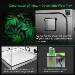 VIVOSUN 4 ft. x 2 ft. Gray Grow Tent with 19 mm Poles, Observation Window and Floor Tray -Deals Silky Store vivosun grow tents gt 0001 44 1000