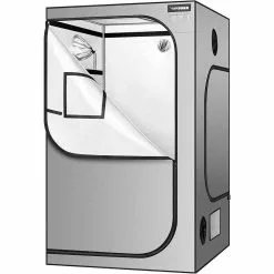 VIVOSUN 4 ft. x 4 ft. Gray Grow Tent with 22 mm Poles, Observation Window and Floor Tray