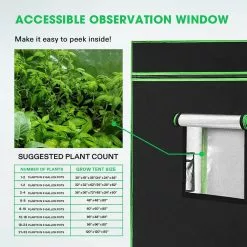 VIVOSUN 3 ft. x 3 ft. Mylar Hydroponic Grow Tent with Observation Window and Floor Tray -Deals Silky Store vivosun grow tents x0023bdolh 4f 1000