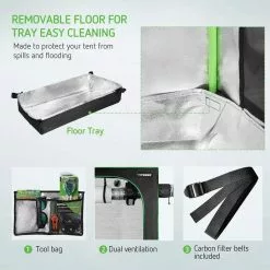 VIVOSUN 2 ft. L x 2 ft. L Hydroponic Mylar Grow Tent with Observation Window and Floor Tray -Deals Silky Store vivosun grow tents x0029axaox 44 1000