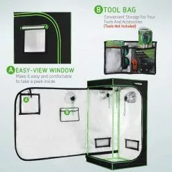 VIVOSUN 2 ft. L x 2 ft. L Hydroponic Mylar Grow Tent with Observation Window and Floor Tray -Deals Silky Store vivosun grow tents x0029axaox fa 1000