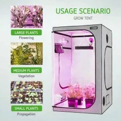 VIVOSUN 4 ft. L x 4 ft. W Grey Grow Tent with Observation Window and Floor Tray -Deals Silky Store vivosun grow tents x002fs52o5 44 1000