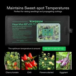 VIVOSUN 48 in. x 20.75 in. Durable Waterproof Seedling Heat Mat -Deals Silky Store vivosun heat mats wal 330103nj fa 1000