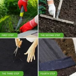 VIVOSUN 3 ft. x 50 ft. Barrier Landscape Fabric used for Flower Bed, Patio, Orchard and Playground -Deals Silky Store vivosun landscape fabric x0028f8ldj fa 1000