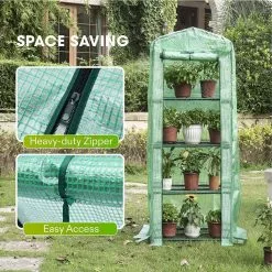 VIVOSUN 4-Tier 26.77 in. W x 19.1 in. D x 63 in. H Mini Portable Greenhouse -Deals Silky Store vivosun portable greenhouses x002n55lq9 4f 1000