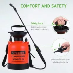 VIVOSUN 0.8 Gal. Lawn and Garden Pump Pressure Sprayer with Pressure Relief Valve and Shoulder Strap -Deals Silky Store vivosun pump sprayers x0024g10xf 44 1000